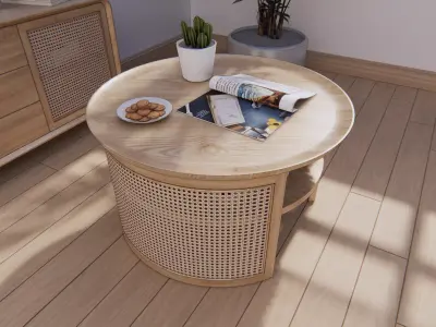 Coffee table rattan  3D model
