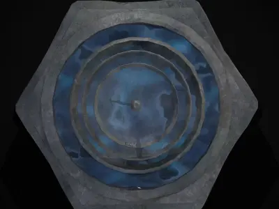 Hexagon Multi Level Fountain Low-poly 3D model