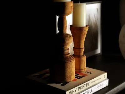 decor set with handcrafted terracotta vases 3D model