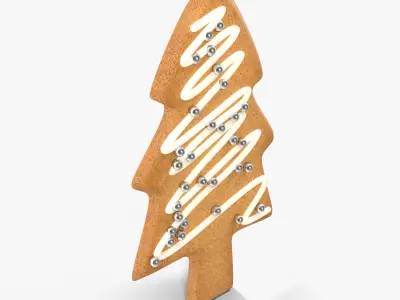 Gingerbread Cookie Tree Low-poly 3D model