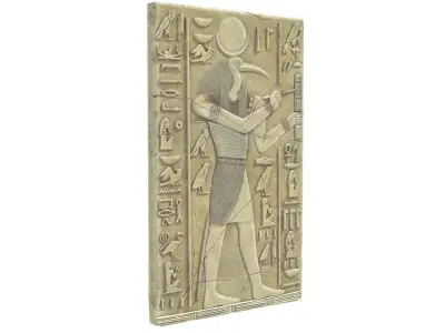 Thoth egyptian statue stretched canvas Low-poly 3D model