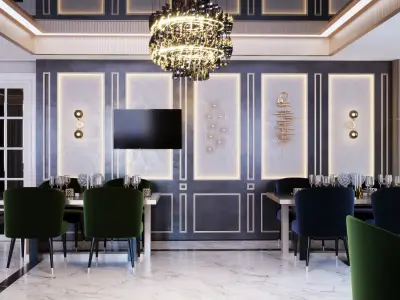 Luxury Restaurant  Low-poly 3D model