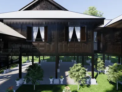 Johor Traditional House of Malaysia 3D model