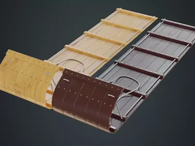 Sled 3A Low-poly 3D model