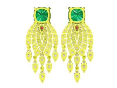 5827 luxury diamond earrings 3D print model