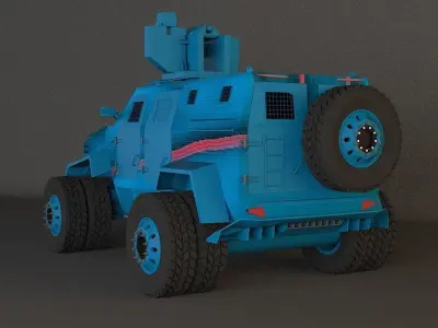 war truck blue1 3D model