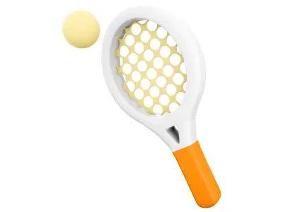3d  tennis racket and ball 3D model