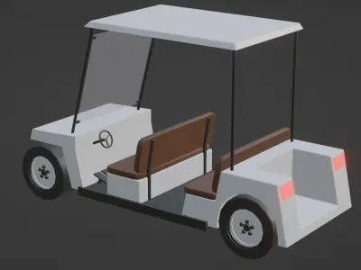 Golf Cart Low-poly 3D model
