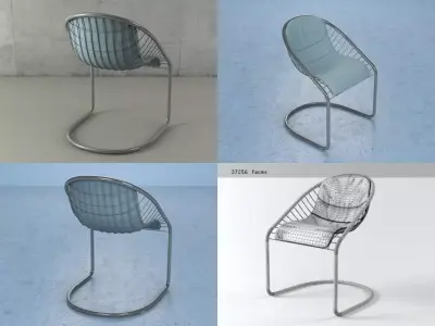 Cortina four different chairs 3D model