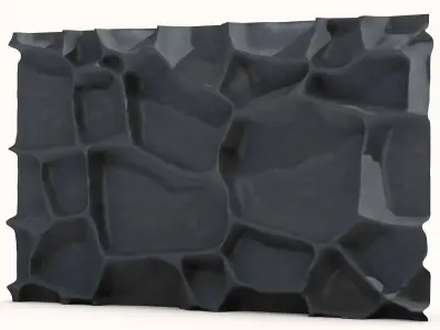 Large Rubble Stone Wall Kit 3D model
