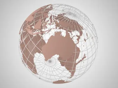 Globe News Skeleton Light Brown 3D model