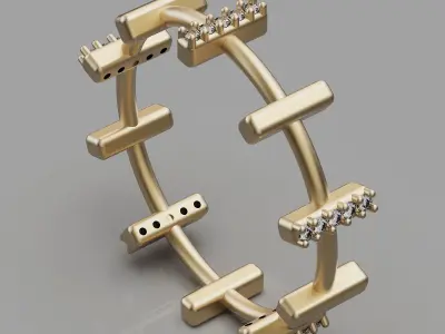 Letter I earring pendant ring   printable jewelry 3D model 3D print model