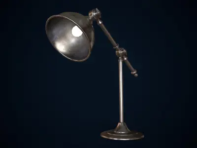 Metal table lamp loft style  Low-poly 3D model