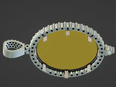 coin bezel with diamonds  3D print model