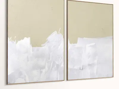 Plaster Two Photo Frame 412 Low-poly 3D model
