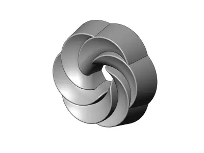 6 pedals rosette flower cake cupcake onlay relief 3D print model