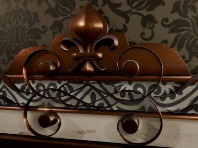 vintage carved frame Low-poly 3D model