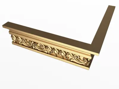 Cornice Decoration Molding 012 270 Degree Low-poly 3D model