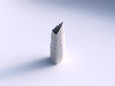 Vase tipped triangle with smooth horizontal dents 3D print model