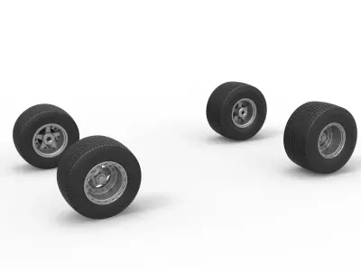 Wheel set of Australian Super Sedan Scale 1 to 25 3D print model