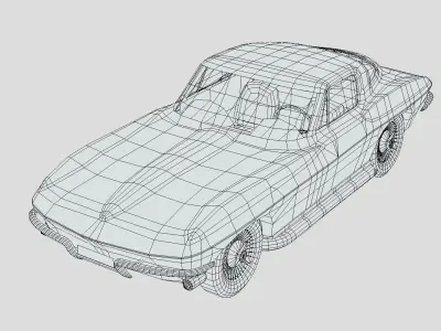 Chevrolet Corvette Sting Ray 1956 Low-poly 3D model