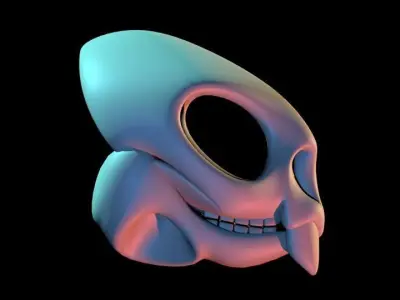 Stylised Rabbit Skull 3D model