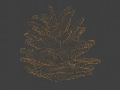 Photorealistic 3D scan of pine conifer cone Low-poly 3D model
