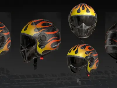 Race Bike Helmet 3D model