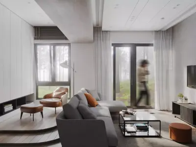 Minimalist Living Room Design 3D model