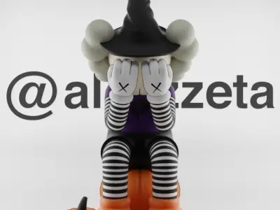 Kaws Halloween Passing Through Textured Low-poly 3D model