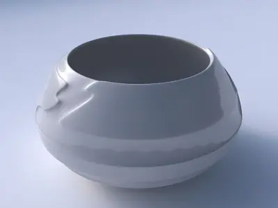 Bowl squeezed twisted with smooth ribbons 3D print model