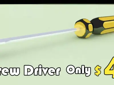 Screw Driver Model Slotted Flathead  Low-poly 3D model