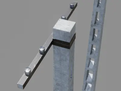 Concrete Utility Pole Free low-poly 3D model