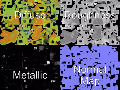 Lime Green House model pack Low-poly 3D model