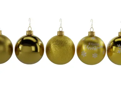 Christmas Baubles Decorations Low-poly 3D model