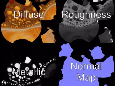 Glowing Mushroom model pack Low-poly 3D model