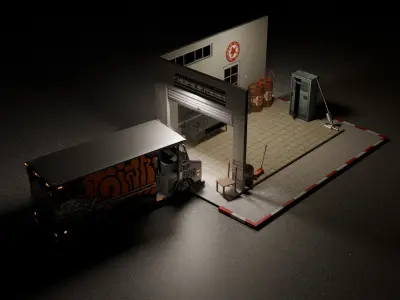 Garage with vane 3D model
