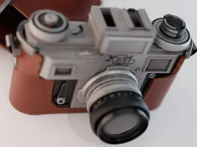 Vintage Camera KIEV4A PBR Game Ready VR  AR  low-poly  3d model Low-poly 3D model