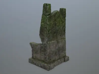 Stone Throne Low-poly 3D model