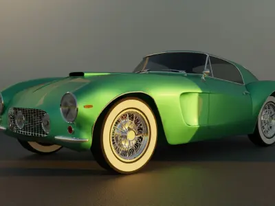 High Poly Classic 1960s Sports Car Exterior Shell 3D model