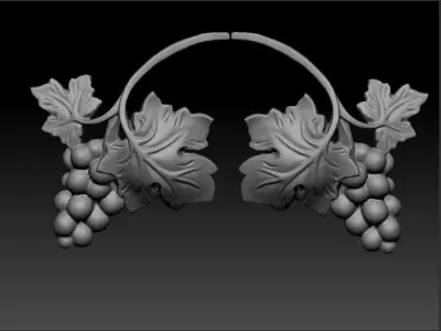 Bunch of grapes vine Decor elements 3D print model