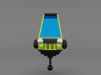 future green car Low-poly 3D model