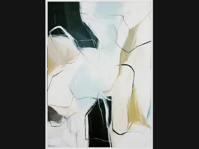 flower set 5 lilies in glass vase 3D model