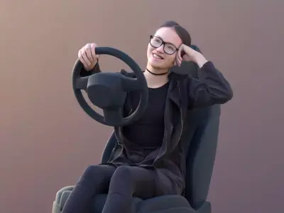 Laura 10567 - Driving Casual Girl Low-poly 3D model