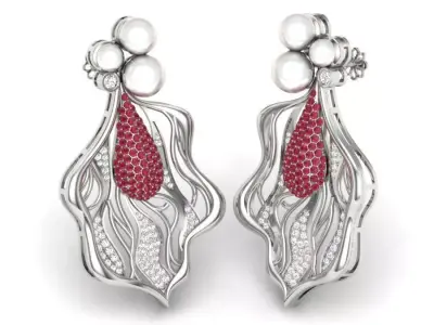 diamond Earring 3D print model 3