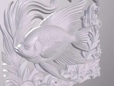 AngelFish 5 basrelief for 3D printing 3D print model