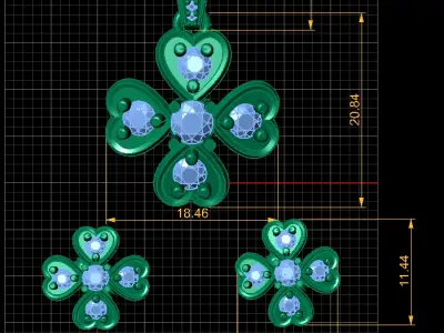 LUXURY DANGLE LOCKET SET 3D PRINTABLE MODEL  3D print model