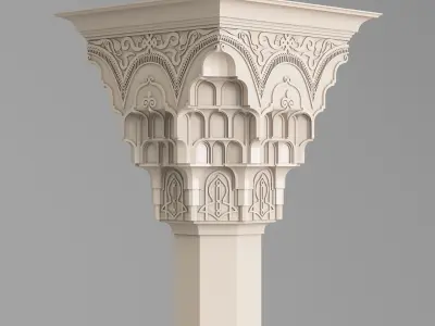 Classic Islamic Muqarnas Column 003 3D model