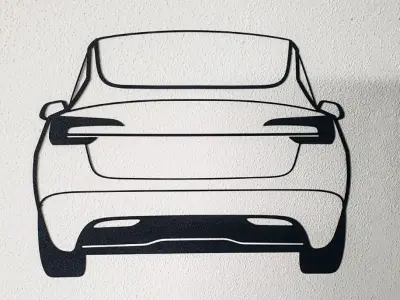 Tesla model 3 - Wallart 3D print model