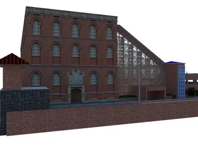 Brick Building Free 3D model